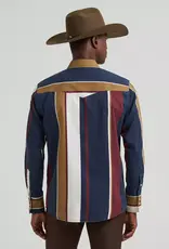 Mens Wrangler Vintage Brushpopper Long Sleeve Classic Western Snap Shirt