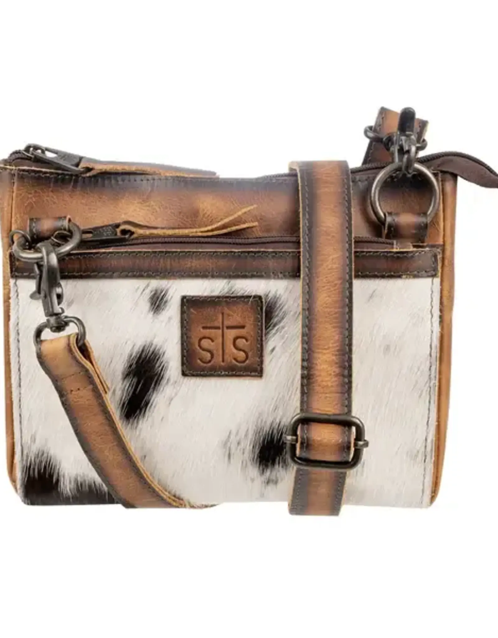Womens STS Leather Cowhide Guadalupe Lily Crossbody Purse