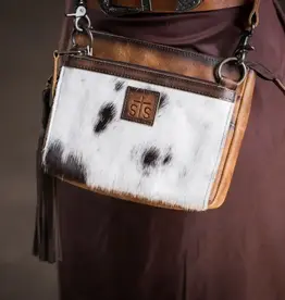 Womens STS Leather Cowhide Guadalupe Lily Crossbody Purse