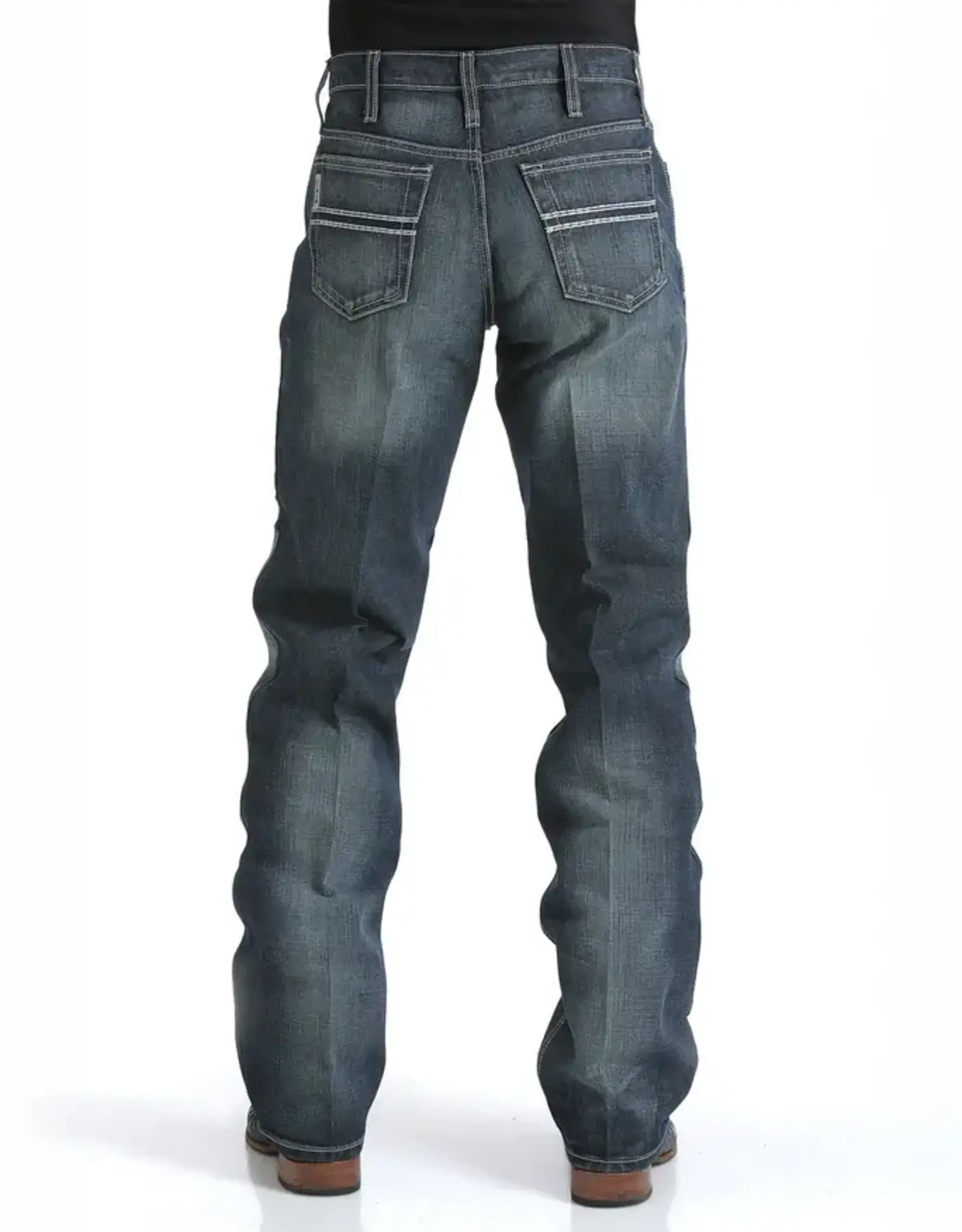 Cinch Mens Cinch Mid Rise Relaxed White Label 019 Rigid Denim Riding Jean