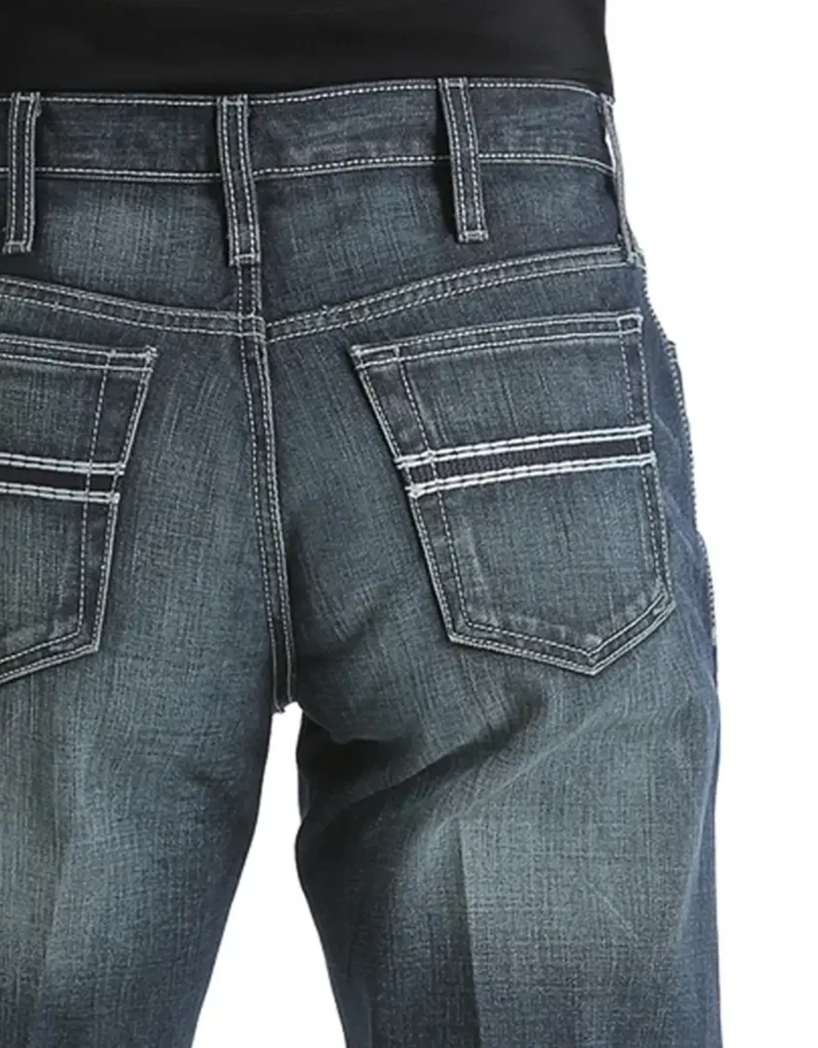 Cinch Mens Cinch Mid Rise Relaxed White Label 019 Rigid Denim Riding Jean