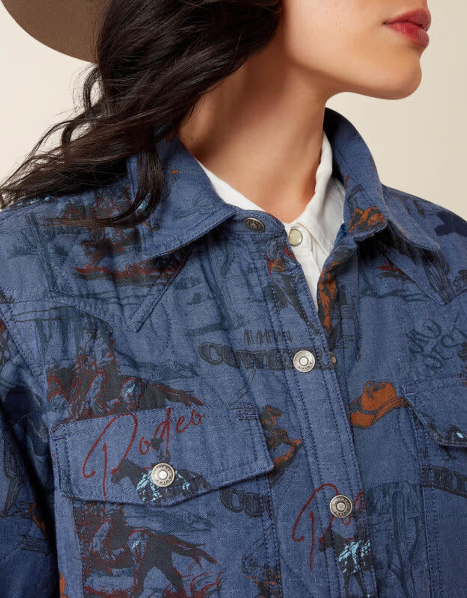 Ariat Ariat Womens Obispo Lightweight Retro Denim Blue Lined Jacket