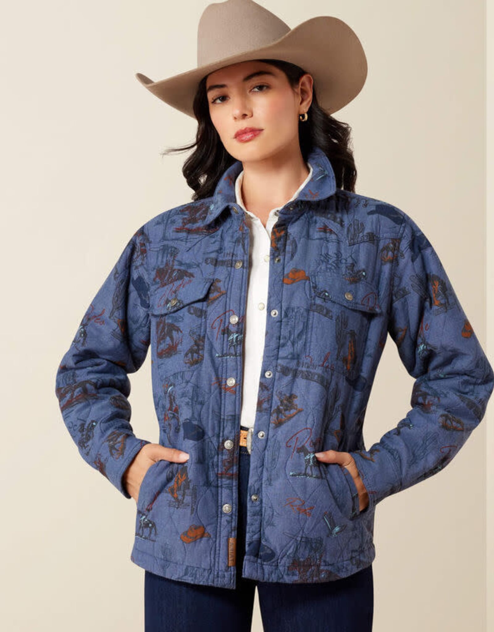 Ariat Ariat Womens Obispo Lightweight Retro Denim Blue Lined Jacket