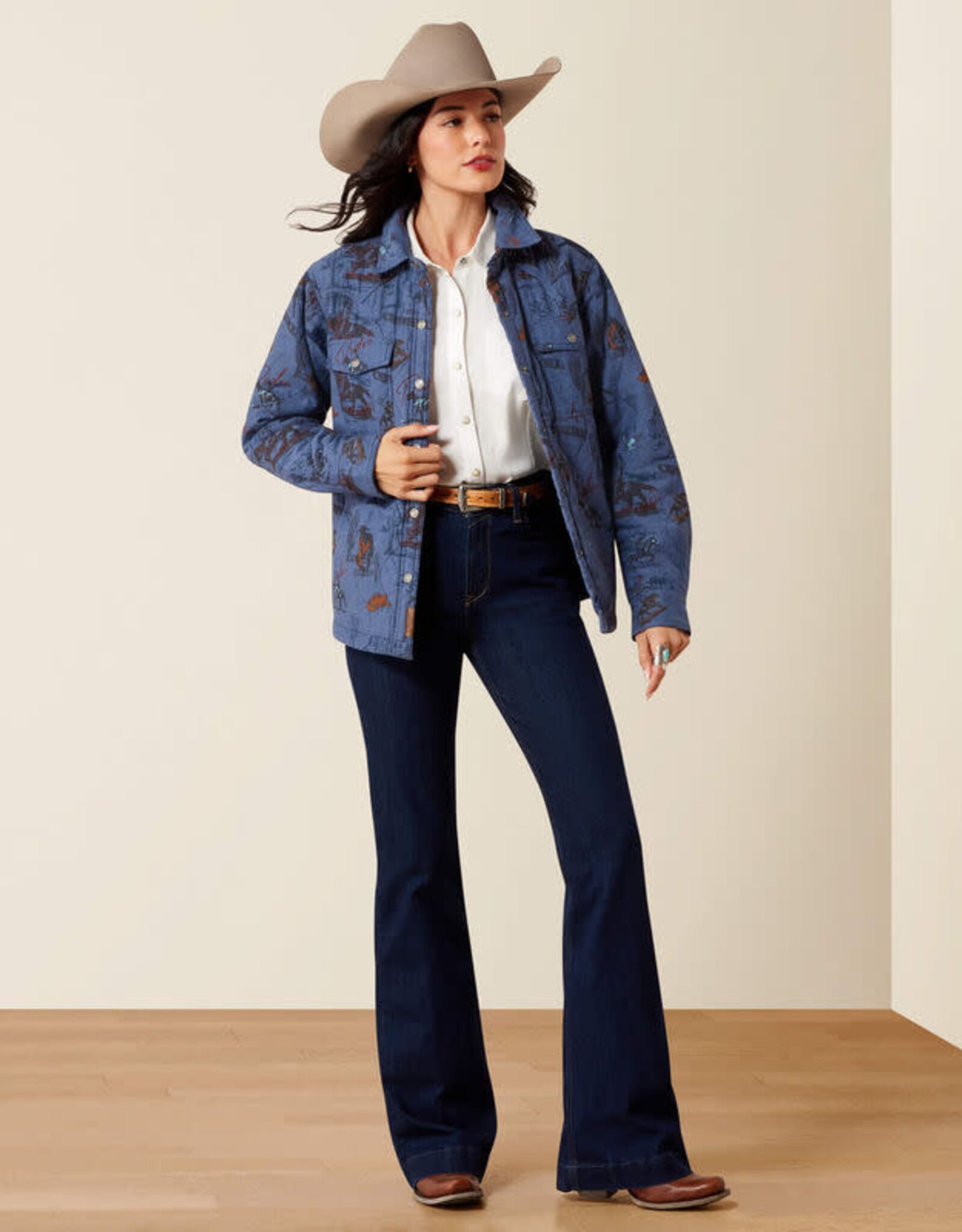 Ariat Ariat Womens Obispo Lightweight Retro Denim Blue Lined Jacket