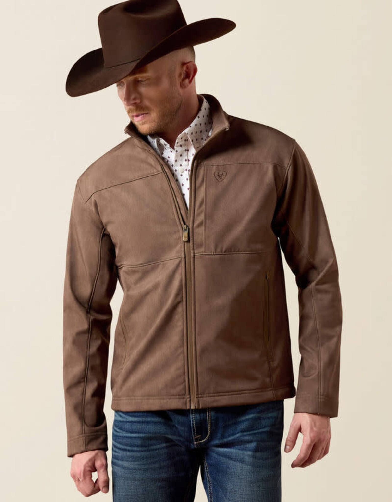 Ariat Ariat Mens Wren Faux Leather Print Softshell Jacket Big & Tall