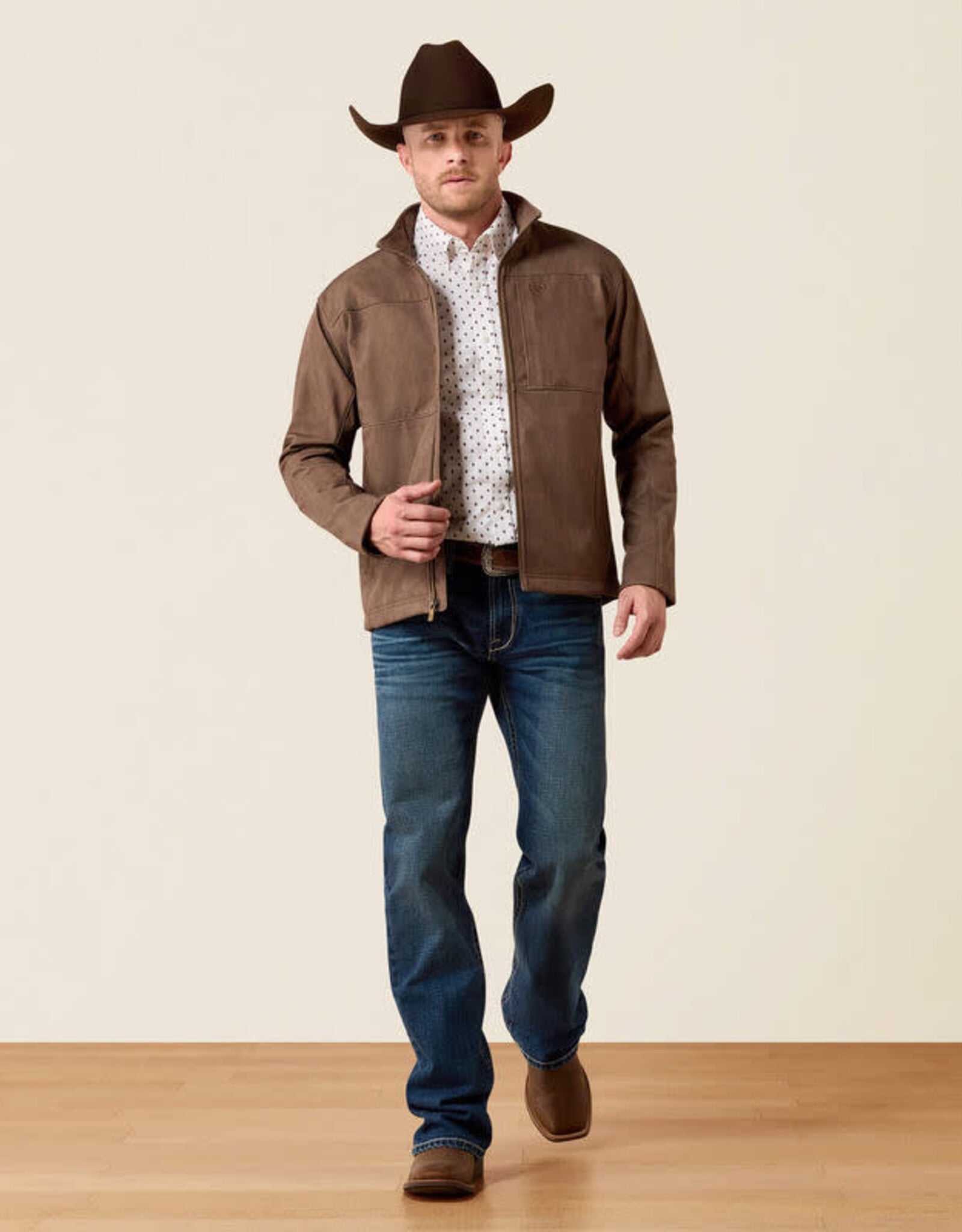 Ariat Ariat Mens Wren Faux Leather Print Softshell Jacket Big & Tall