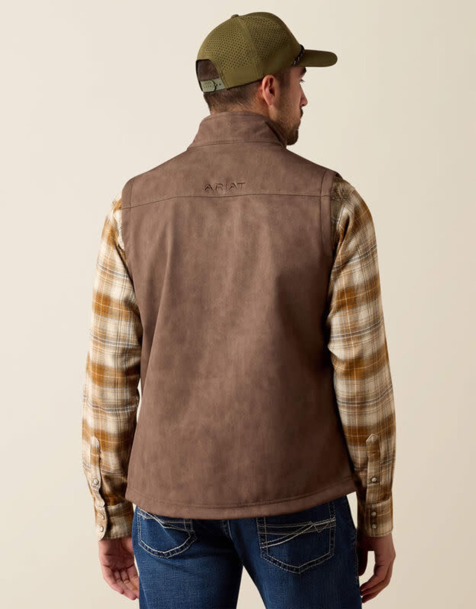 Ariat Ariat Mens Wren Faux Leather Print Softshell Vest