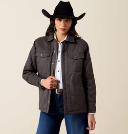 Ariat Ariat Womens Grizzly Quilted Carbon Grey Fleece Lined Barn Jacket