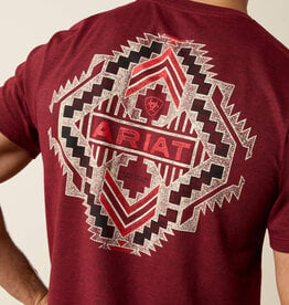Ariat Mens Ariat Crimson Red Southwest Stamper Short Sleeve T-Shirt