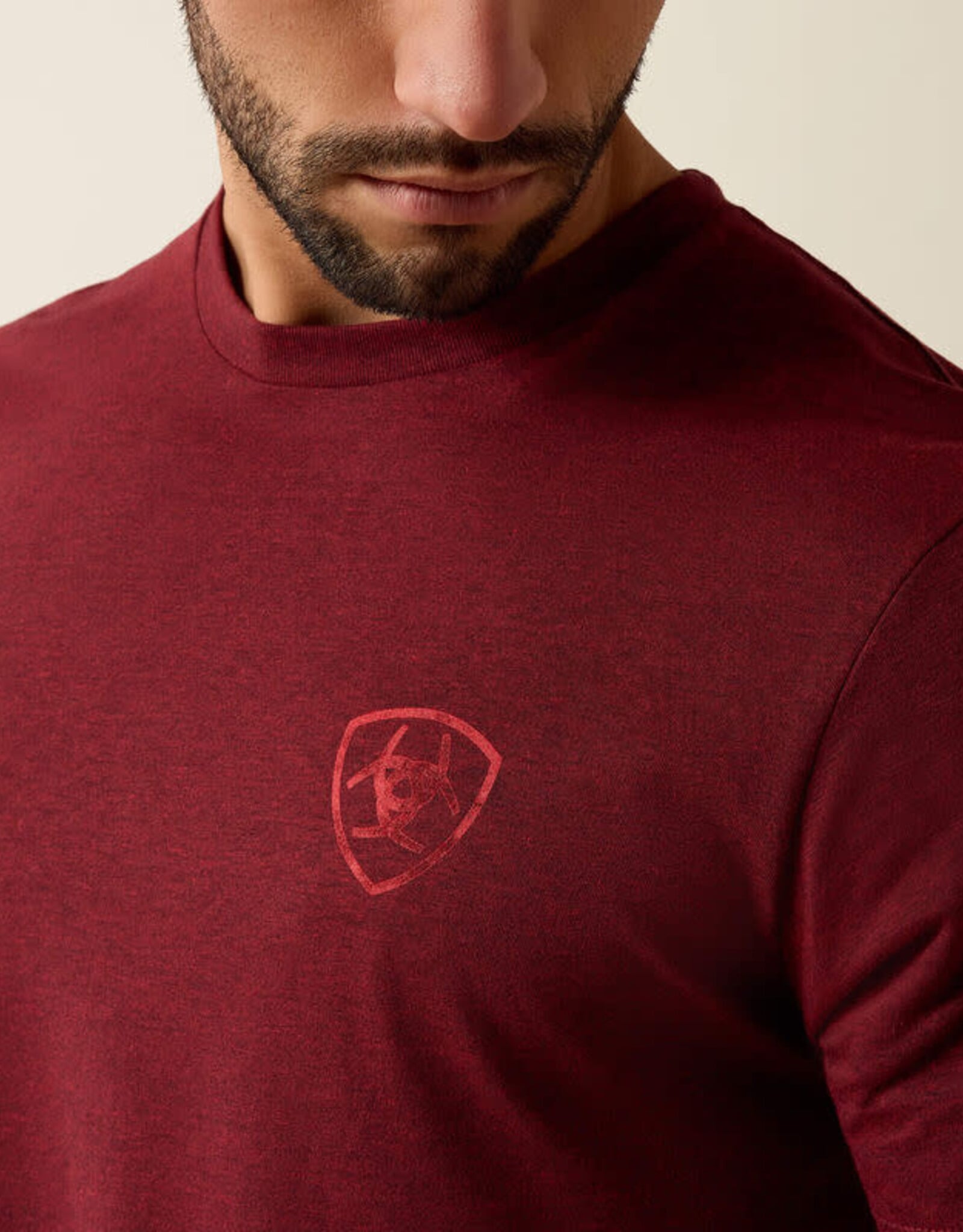 Ariat Mens Ariat Crimson Red Southwest Stamper Short Sleeve T-Shirt
