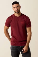 Ariat Mens Ariat Crimson Red Southwest Stamper Short Sleeve T-Shirt