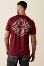 Ariat Mens Ariat Crimson Red Southwest Stamper Short Sleeve T-Shirt