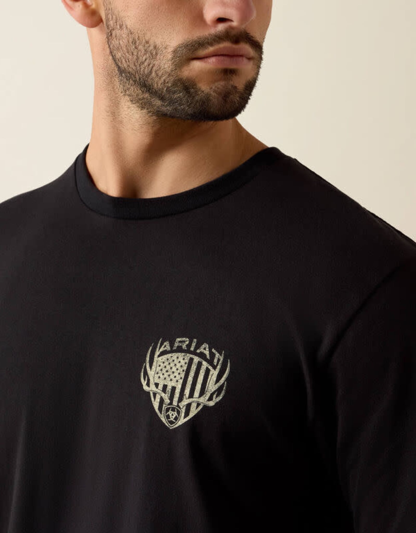 Ariat Mens Ariat Black Euromount Patriot Short Sleeve T-Shirt