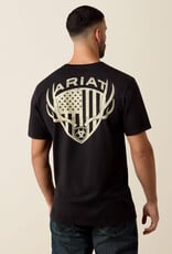 Ariat Mens Ariat Black Euromount Patriot Short Sleeve T-Shirt