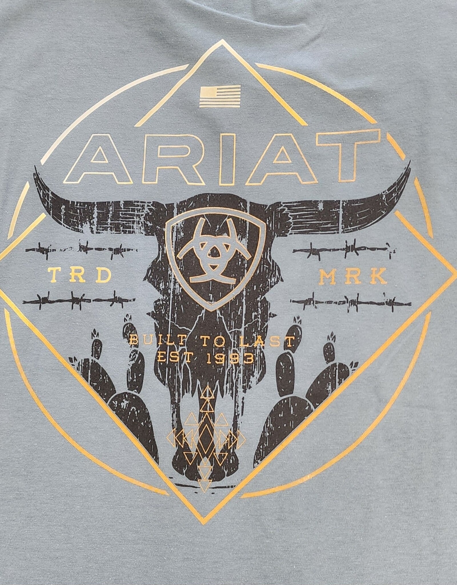 Ariat Mens Ariat Dusty Blue Triple Stacker Short Sleeve T-Shirt
