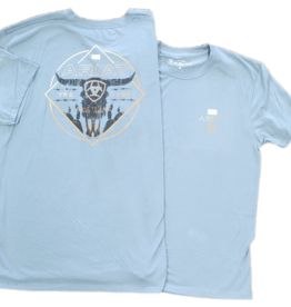 Ariat Mens Ariat Dusty Blue Triple Stacker Short Sleeve T-Shirt