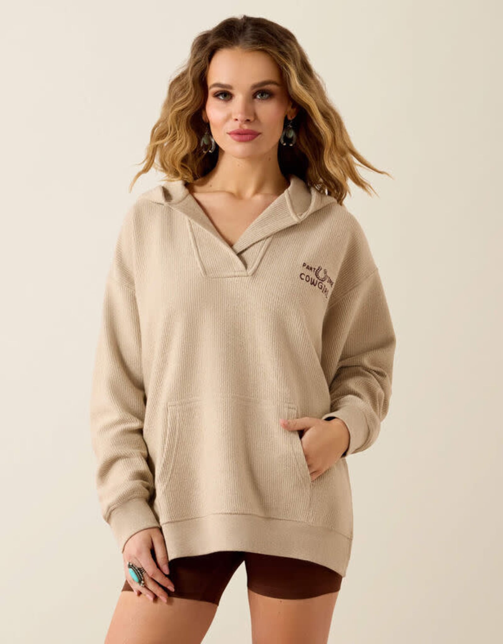 Ariat Womens Ariat Oversized Valencia Oatmeal Heather Hoodie
