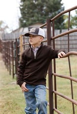 Cinch Boys Chocolate Brown Cinch Fleece Lined Quarter Zip Sweater