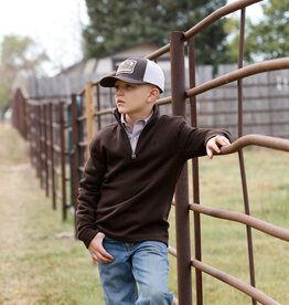 Cinch Boys Chocolate Brown Cinch Fleece Lined Quarter Zip Sweater