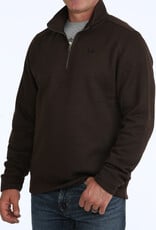 Cinch Mens Cinch Chocolate Brown Fleece Lined Quarter Zip Sweater