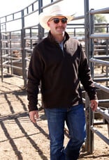 Cinch Mens Cinch Chocolate Brown Fleece Lined Quarter Zip Sweater