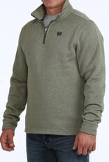 Cinch Mens Cinch Olive Black Fleece Lined Quarter Zip Sweater S - 4X