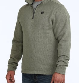 Cinch Mens Cinch Olive Black Fleece Lined Quarter Zip Sweater S - 4X