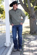 Cinch Mens Cinch Olive Black Fleece Lined Quarter Zip Sweater S - 4X