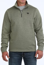Cinch Mens Cinch Olive Black Fleece Lined Quarter Zip Sweater S - 4X