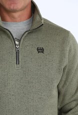 Cinch Mens Cinch Olive Black Fleece Lined Quarter Zip Sweater S - 4X