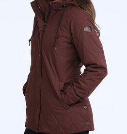 Cinch Womens Cinch Quilted Purple Removable Hooded Barn Jacket