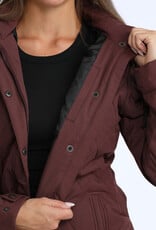 Cinch Womens Cinch Quilted Purple Removable Hooded Barn Jacket