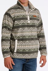 Cinch Mens Cinch Olive Southwest Quarter Snap Polar Fleece Pullover S - 4X