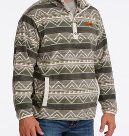 Cinch Mens Cinch Olive Southwest Quarter Snap Polar Fleece Pullover S - 4X