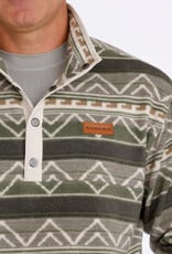 Cinch Mens Cinch Olive Southwest Quarter Snap Polar Fleece Pullover S - 4X