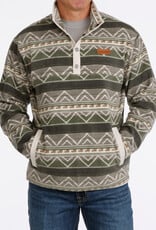 Cinch Mens Cinch Olive Southwest Quarter Snap Polar Fleece Pullover S - 4X