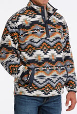 Cinch Mens Cinch Navy Southwest Quarter Snap Polar Fleece Pullover