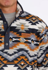 Cinch Mens Cinch Navy Southwest Quarter Snap Polar Fleece Pullover