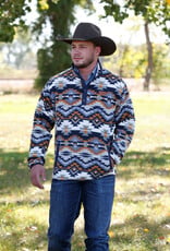 Cinch Mens Cinch Navy Southwest Quarter Snap Polar Fleece Pullover