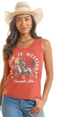 Womens Panhandle Slim Keepin It Western Tank Top