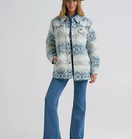 Womens Wrangler Blue Southwest Jacquard Shacket