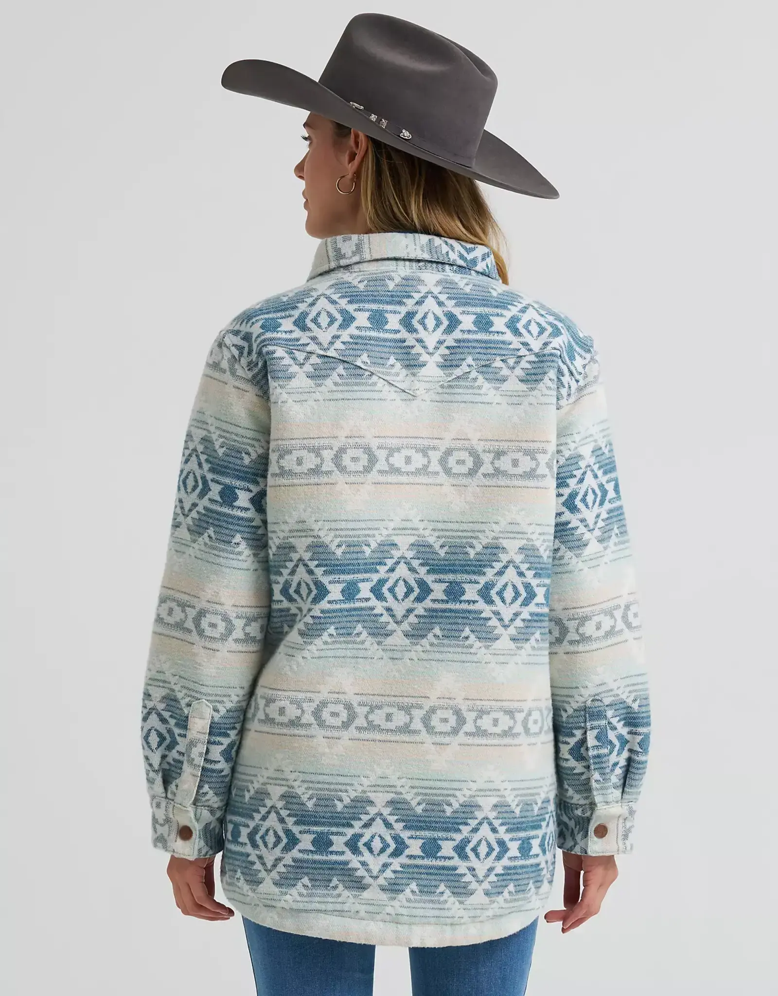 Womens Wrangler Blue Southwest Jacquard Shacket