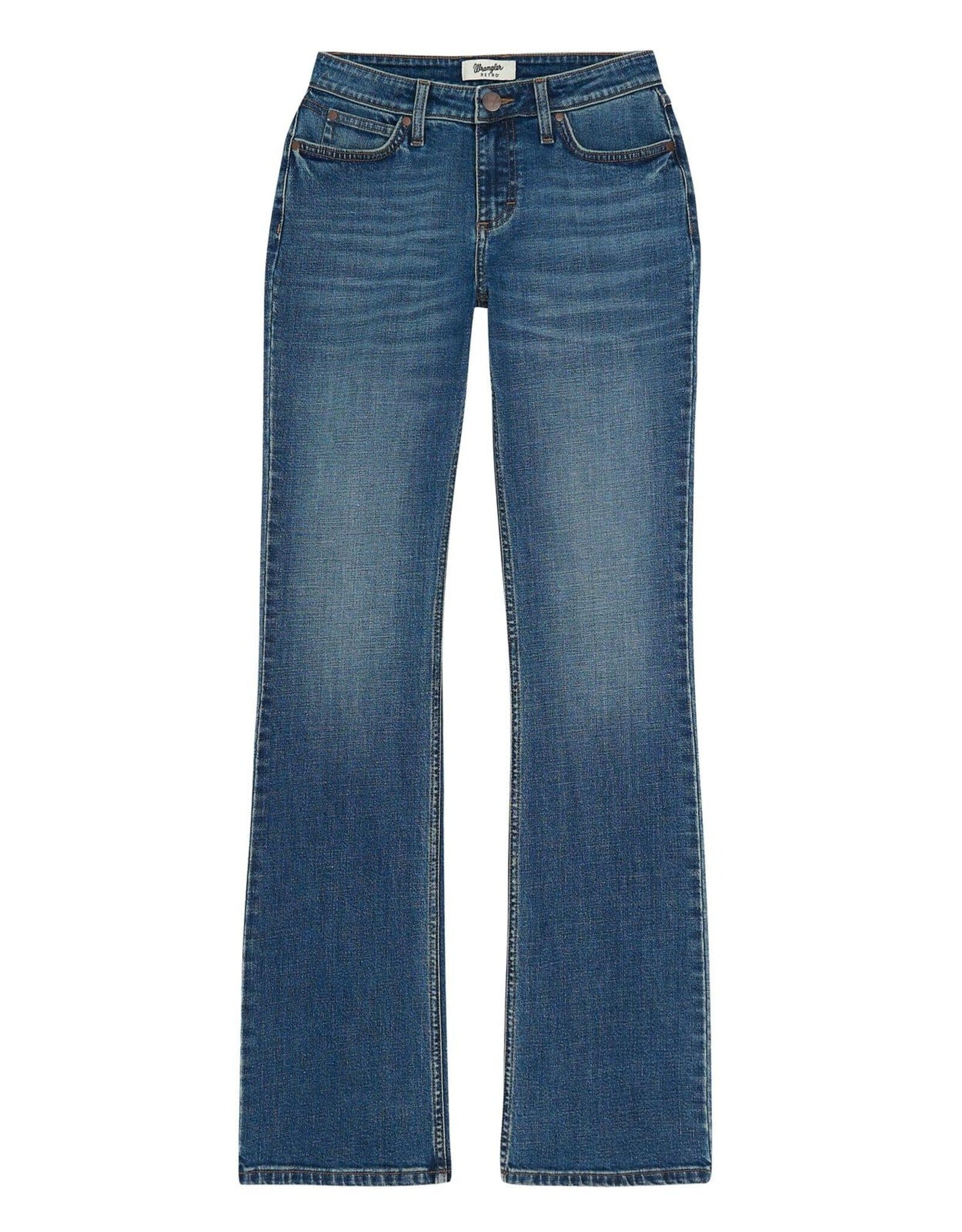 Womens Wrangler Marina Retro Mae Mid Rise Boot Cut Denim Western Riding Jean