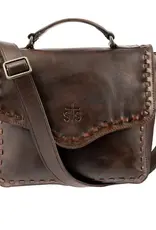 Womens STS Bandera Chocolate Dakota Leather Crossbody Purse