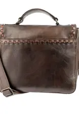 Womens STS Bandera Chocolate Dakota Leather Crossbody Purse