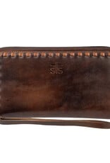 Womens STS Bandera Chocolate Berkley Leather Bifold Wristlet