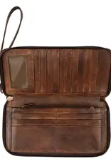 Womens STS Bandera Chocolate Berkley Leather Bifold Wristlet