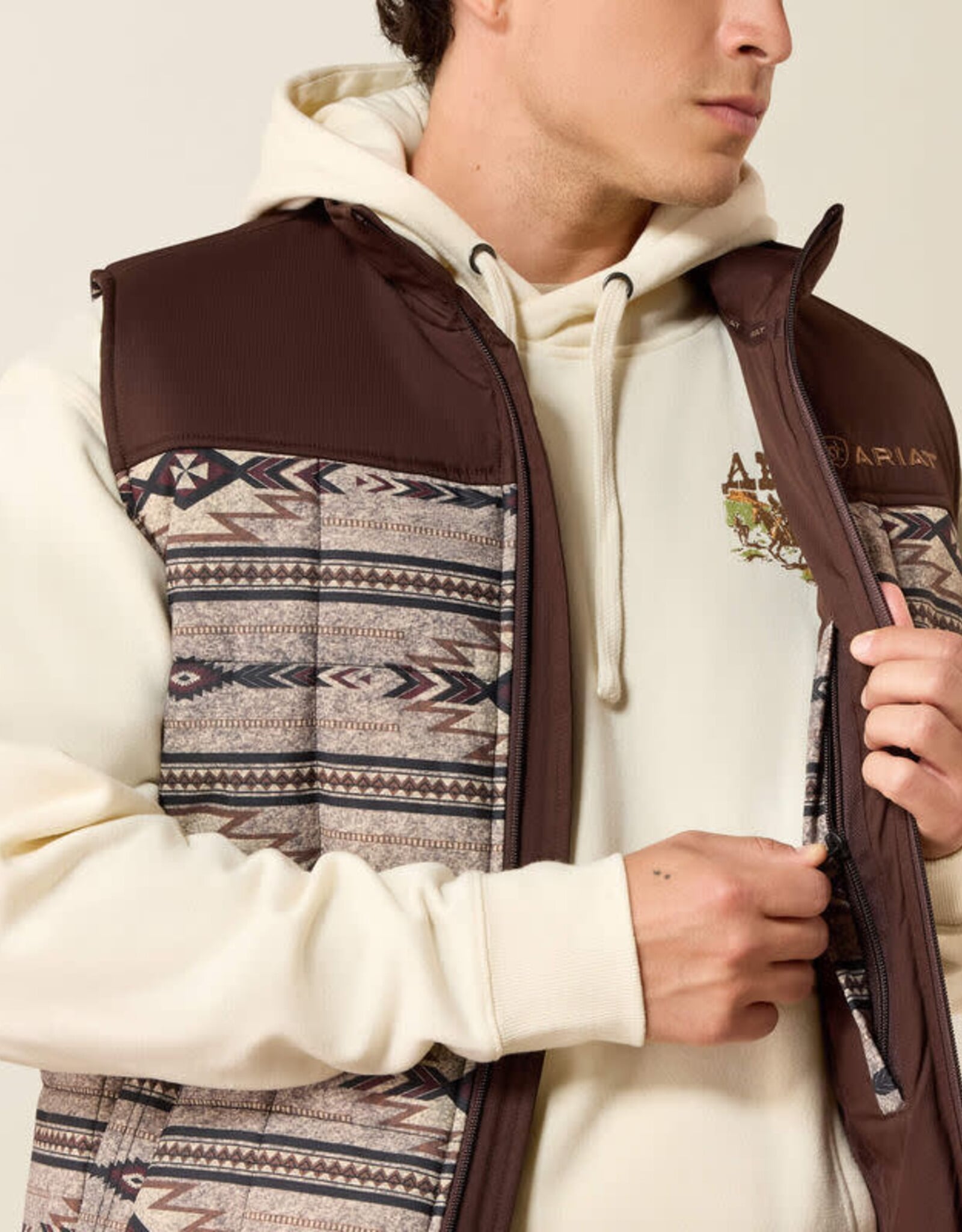 Ariat Ariat Mens Tonal Southwest Mink Crius Insulated Concealed Carry Vest