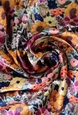 Wild Rag 100% Silk Ivory Gold Embroidered Floral Print 34x34