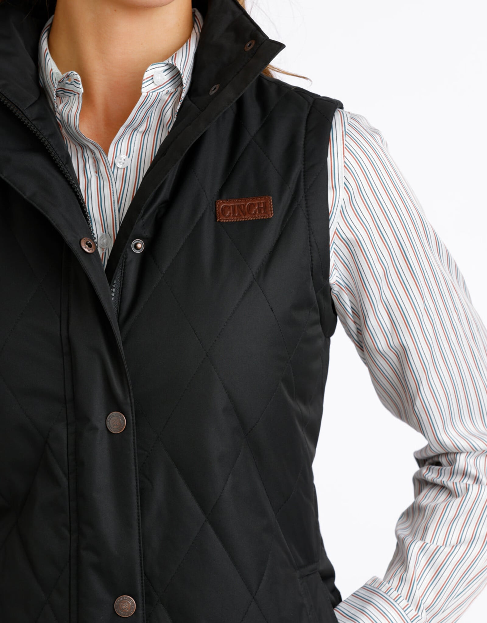 Cinch Womens Cinch Quilted Black Barn Vest
